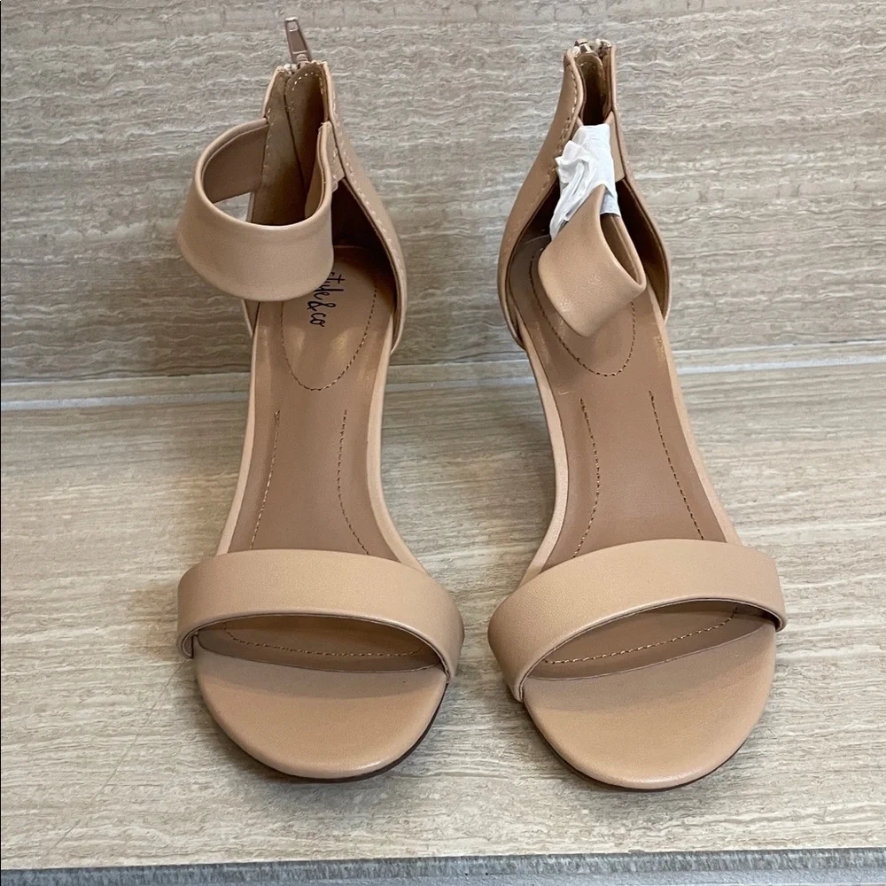 STYLE & CO NWT Women’s Size 9 Tan Beige Dress Formal Heels sandals - Picture 5 of 9